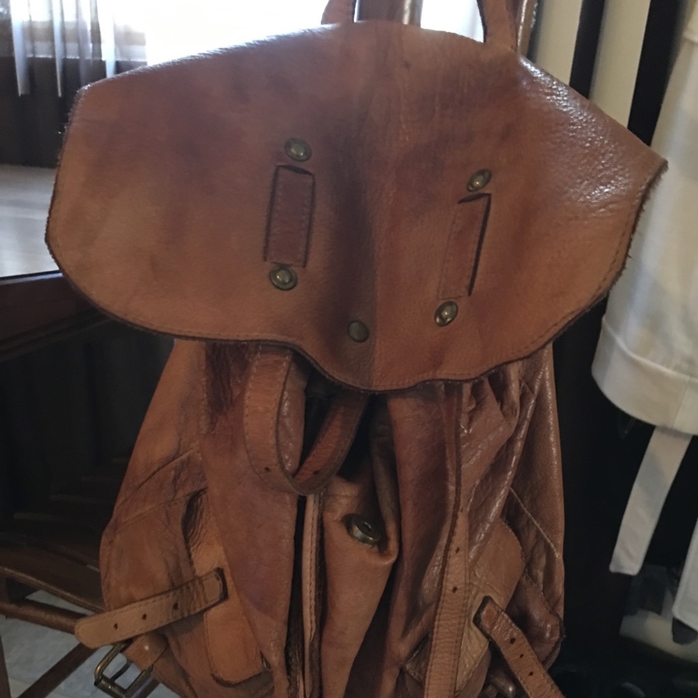 Leather backpack